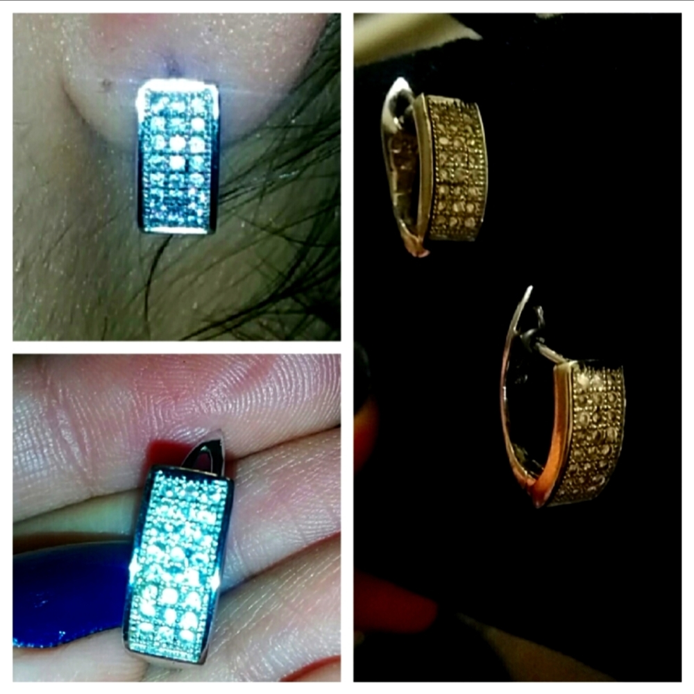 Pave Set Ladies small loop earrings